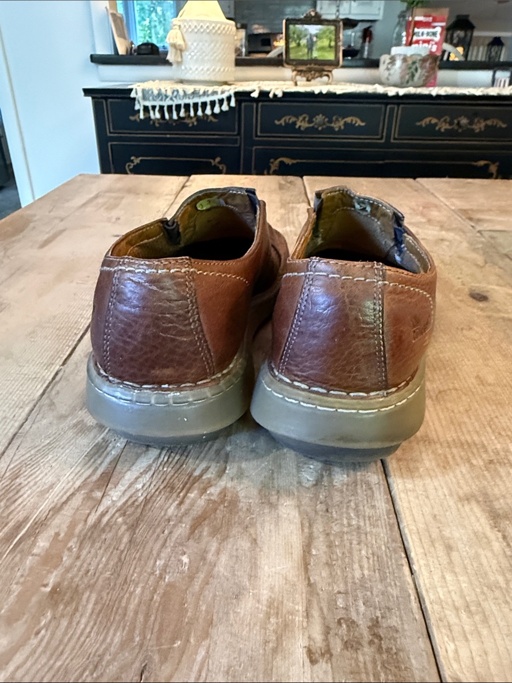 Dr. Martens Brown Leather Slip-On Clogs - Picture 5 of 10